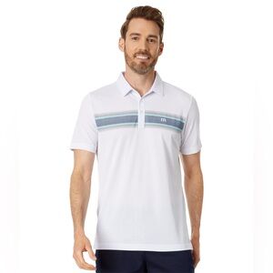 TRAVIS MATHEW ASU TOP RECRUIT POLO - SIZE MEDIUM WHITE/BLUE (PREOWNED)